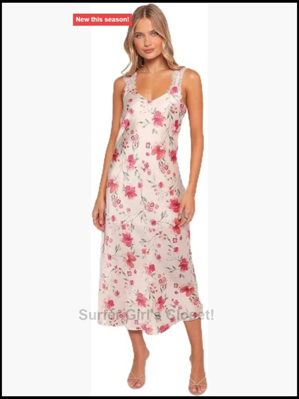 Petal & Pup Women's Bennett Midi Dress Floral A-Line V-Neck Sleeveless